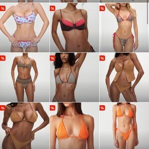 Frankie's Bikinis Vibrant Orange Triangle Set